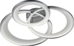 Granada Plafond LED 3-delad 71cm matt vit/krom