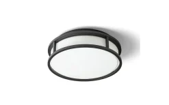 Grande Plafond 25cm Svart/Opal 12W LED 3000K IP44