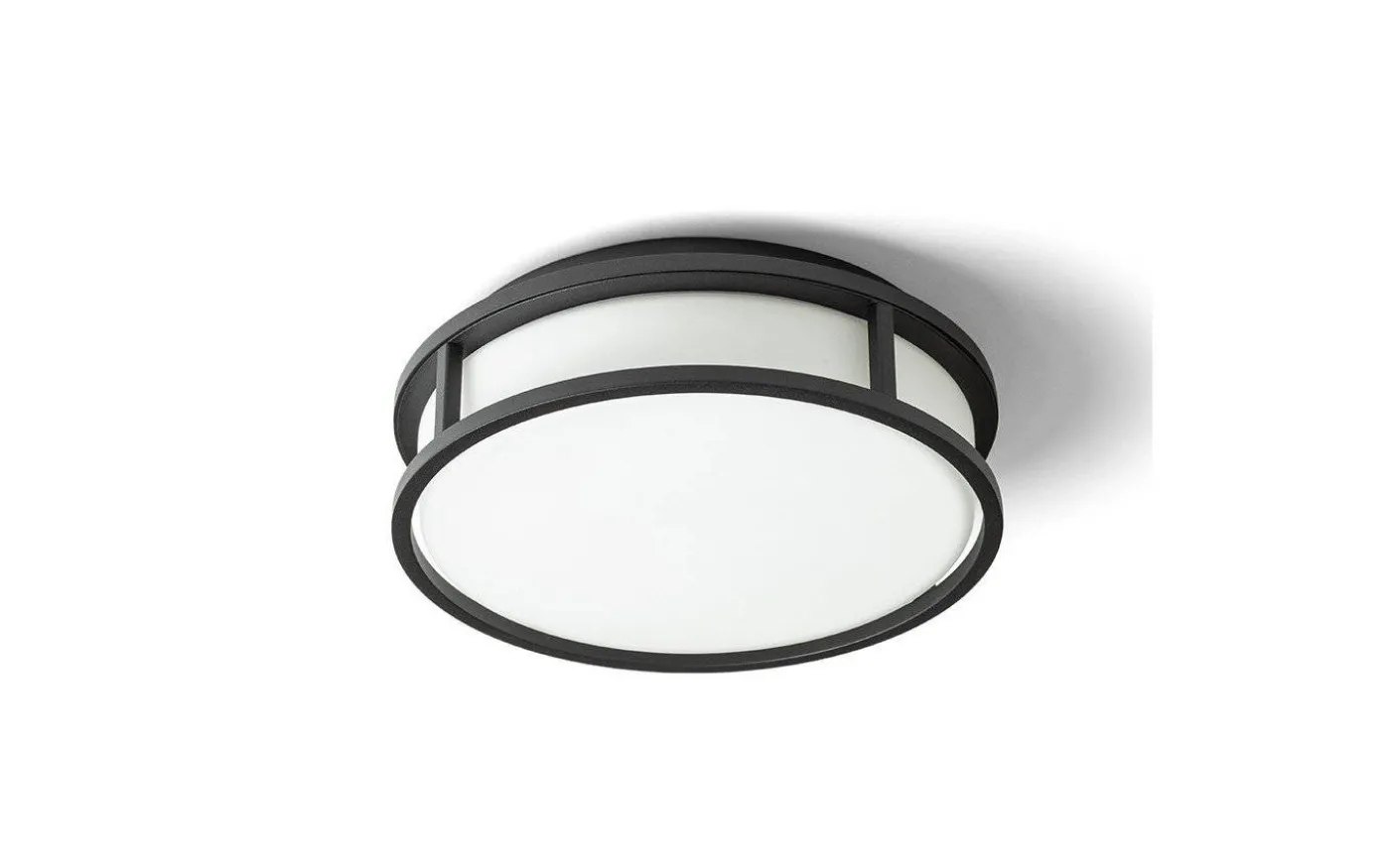 Grande Plafond 25cm Svart/Opal 12W LED 3000K IP44