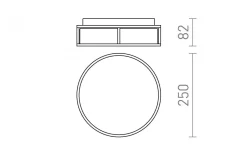 Grande Plafond 25cm Svart/Opal 12W LED 3000K IP44