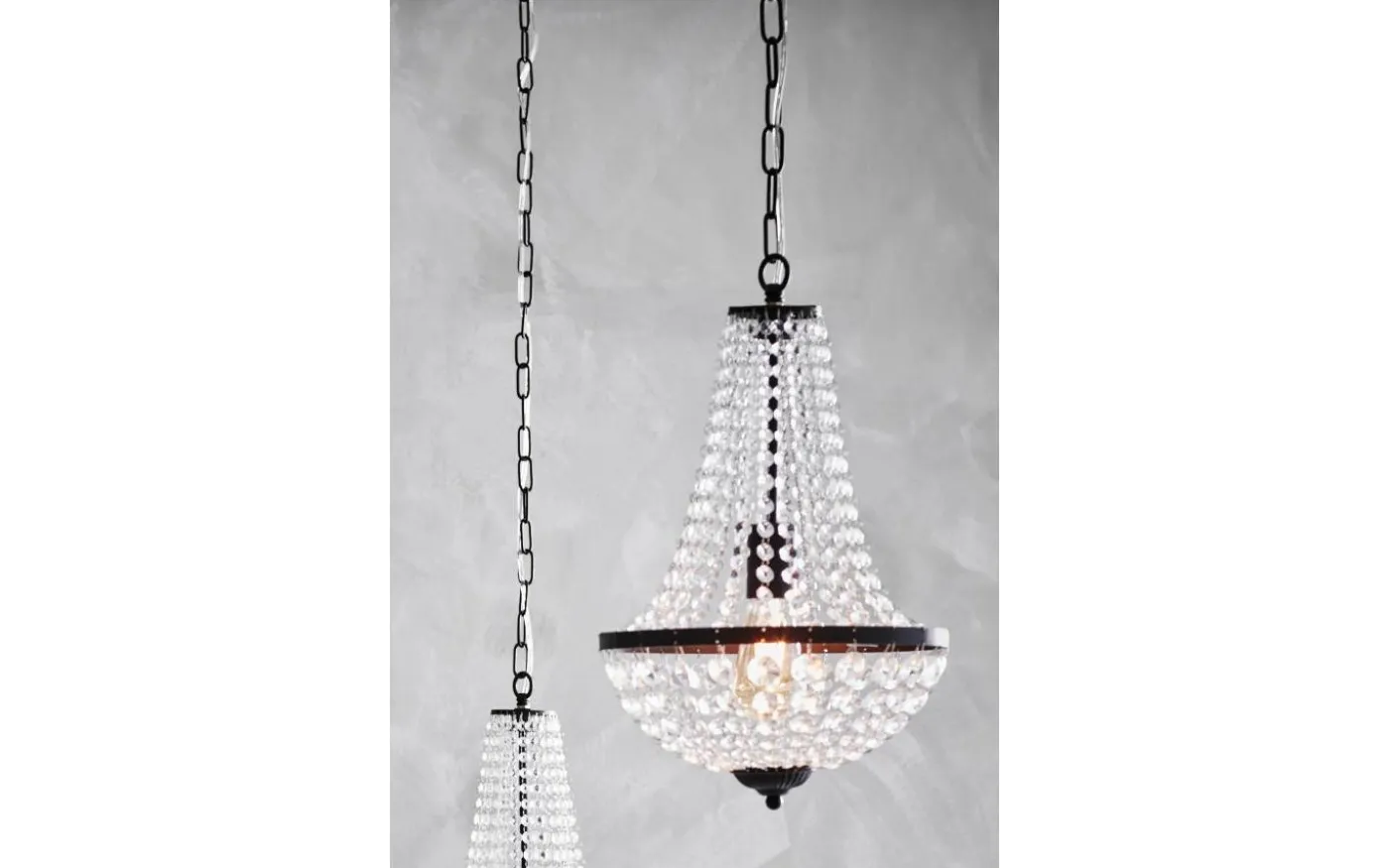 Gränsö Kristallkrona Svart 30 cm