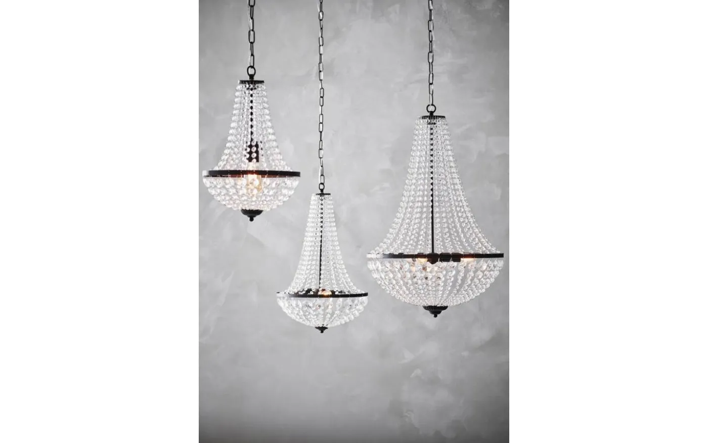 Gränsö Kristallkrona Svart 40 cm