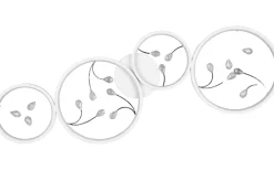 Groovy Plafond LED 4-delad matt vit/krom