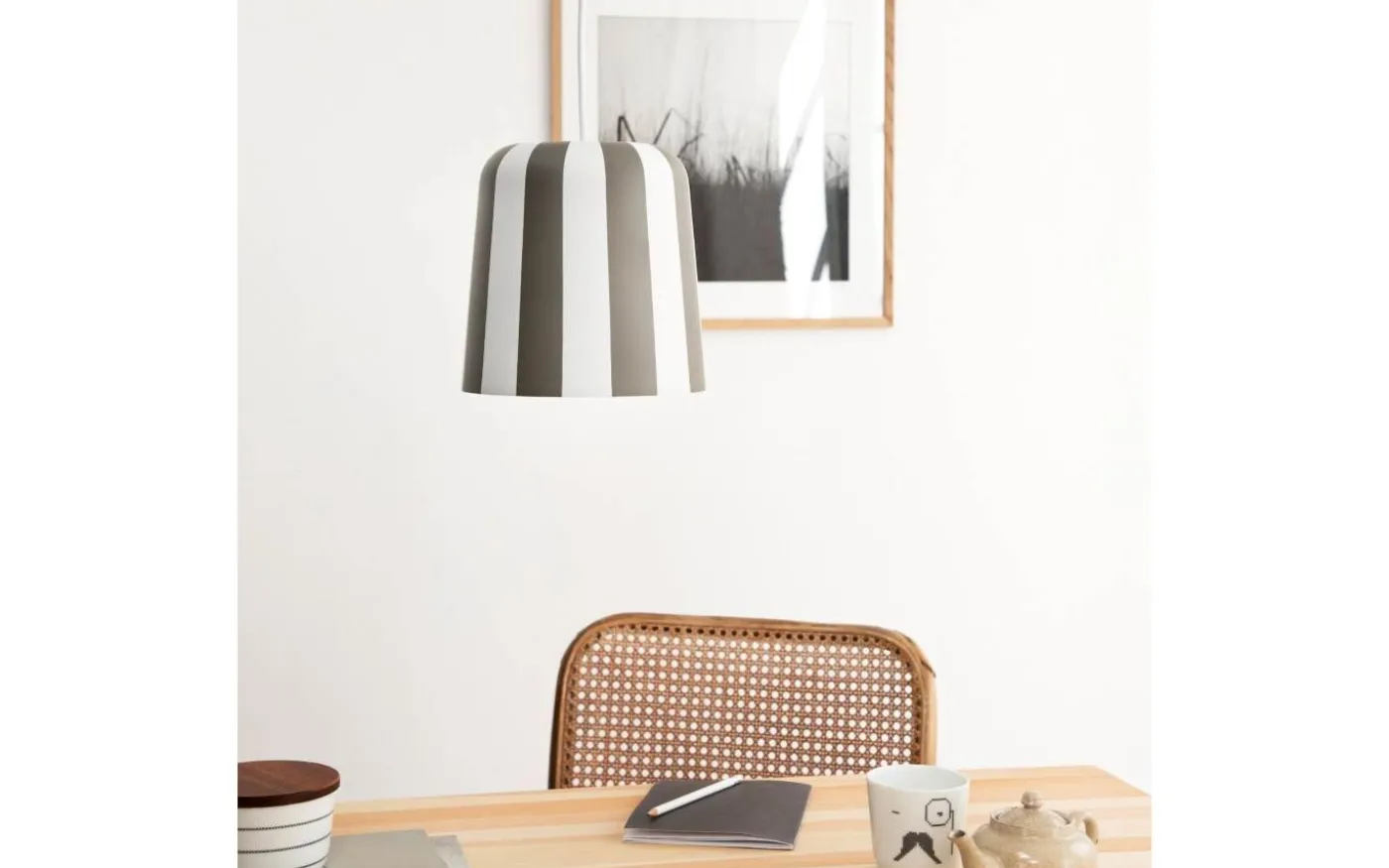 Gry Fönsterlampa 20cm Grå Ränder