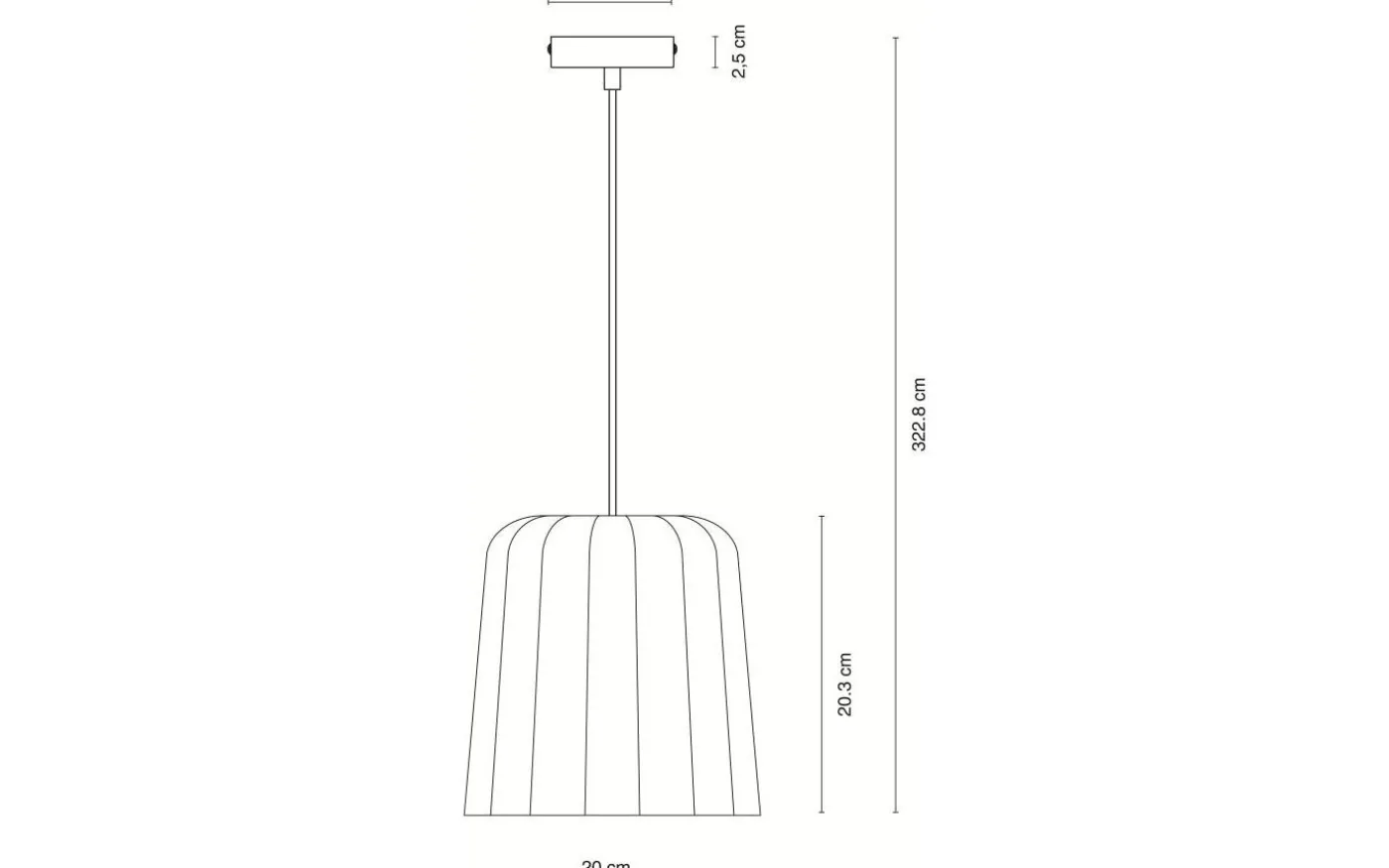 Gry Fönsterlampa 20cm Grå Ränder
