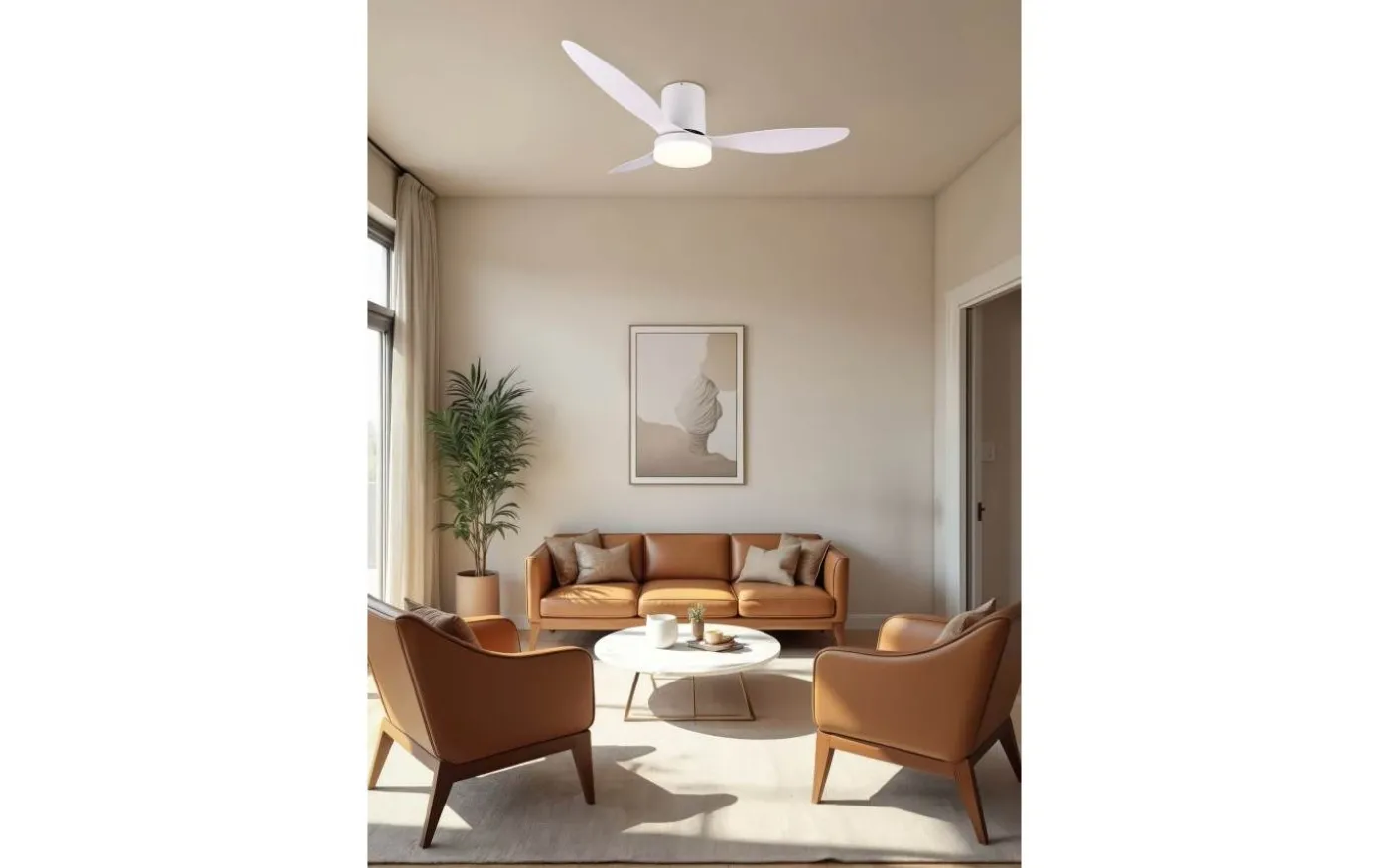 Göteborg Takfläkt 132cm LED matt vit