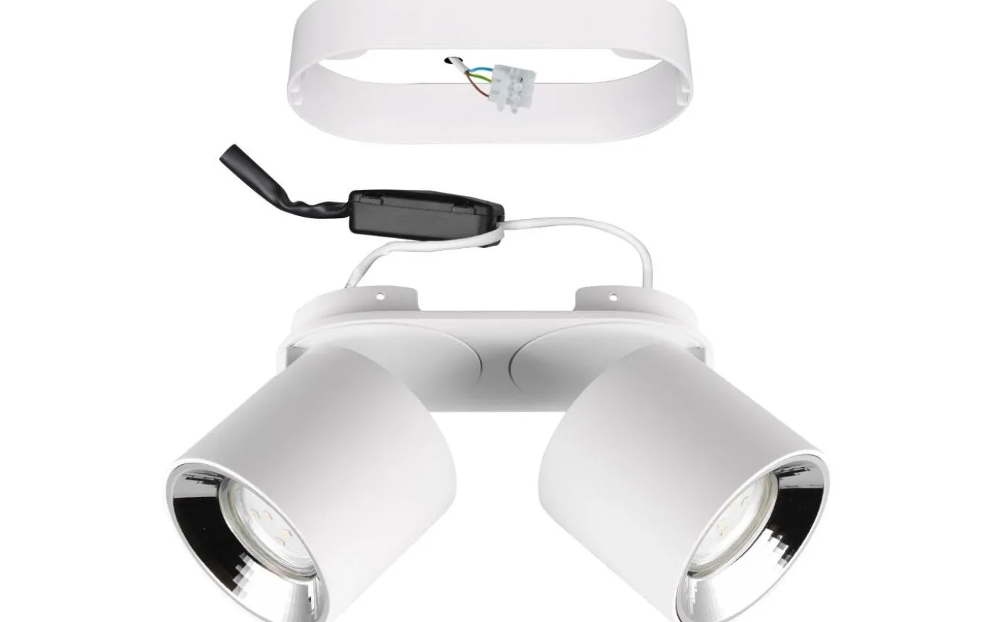 Guayana Spotlight 2-delad GU10 matt vit