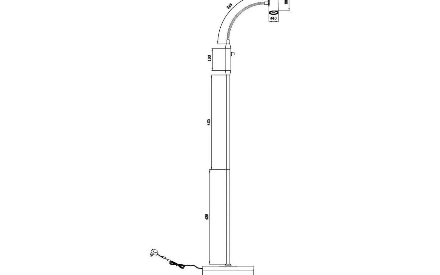 Gusto Golvlampa 135cm LED 5W 3000K Svart/Mässing