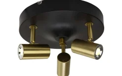 Gusto Takspotlight 25cm LED 3x5W 3000K Svart/Mässing