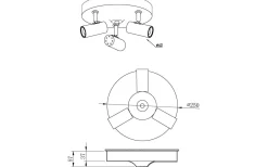 Gusto Takspotlight 25cm LED 3x5W 3000K Svart/Mässing