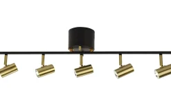 Gusto Takspotlight 80cm LED 5x5W 3000K Svart/Mässing