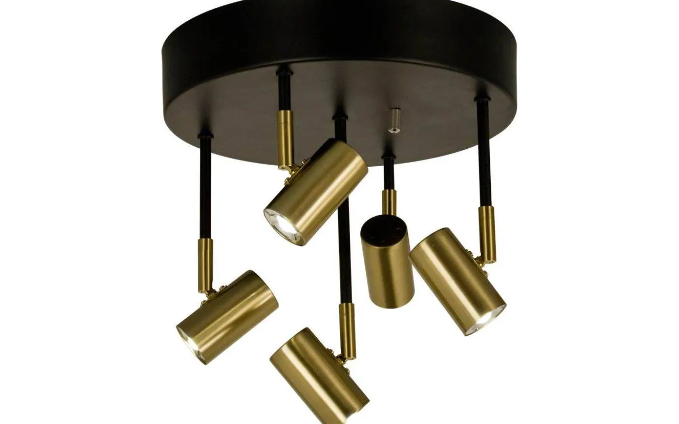 Gusto Takspotlight 30cm LED 5x5W 3000K Svart/Mässing