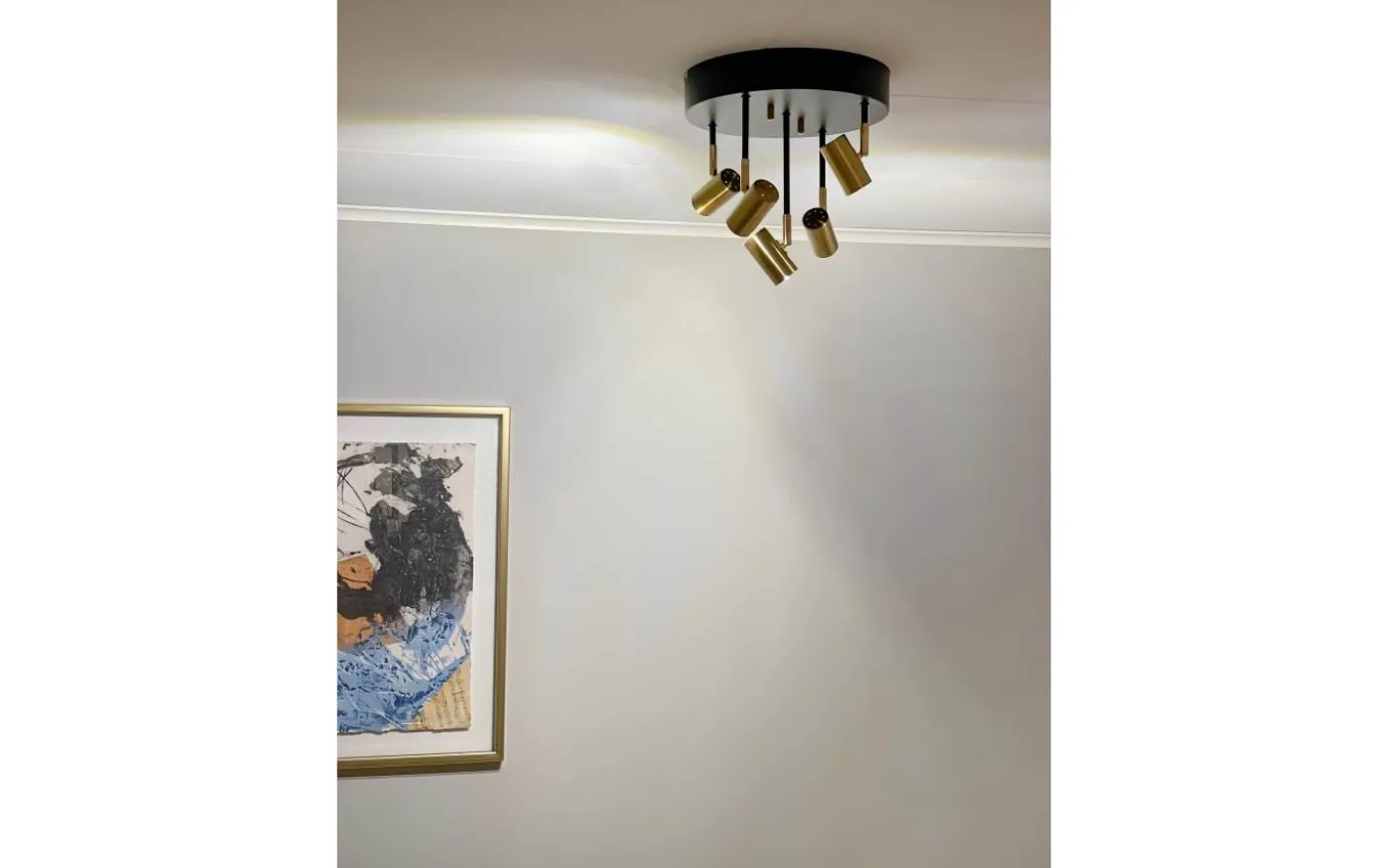 Gusto Takspotlight 30cm LED 5x5W 3000K Svart/Mässing