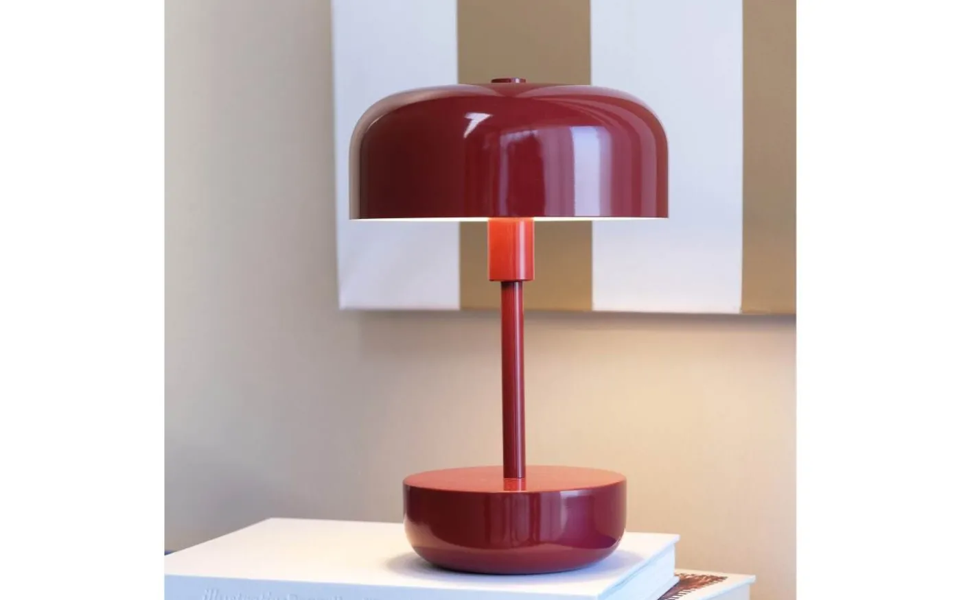 Haipot Uppladdningsbar Bordslampa 26cm LED 3000K 3W Mörkröd IP44