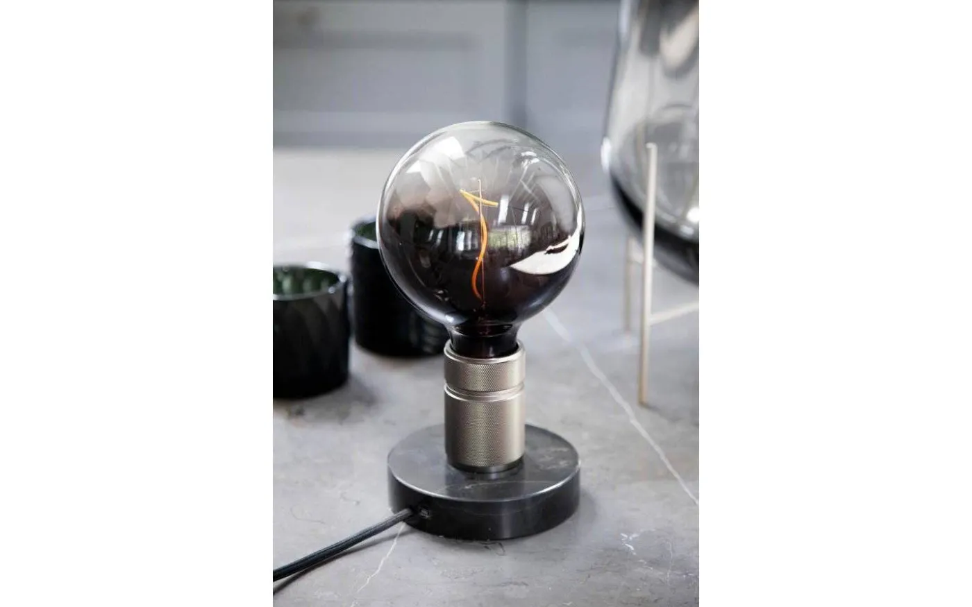 Halo Bordslampa 11cm Gun-Black/Marmor