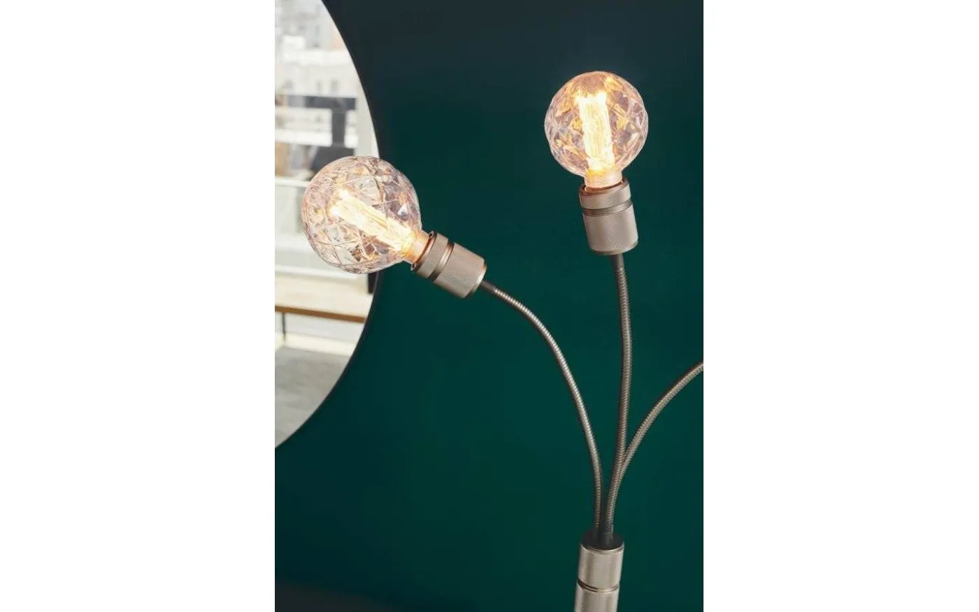 Halo Golvlampa 130cm Gun-Black/Marmor