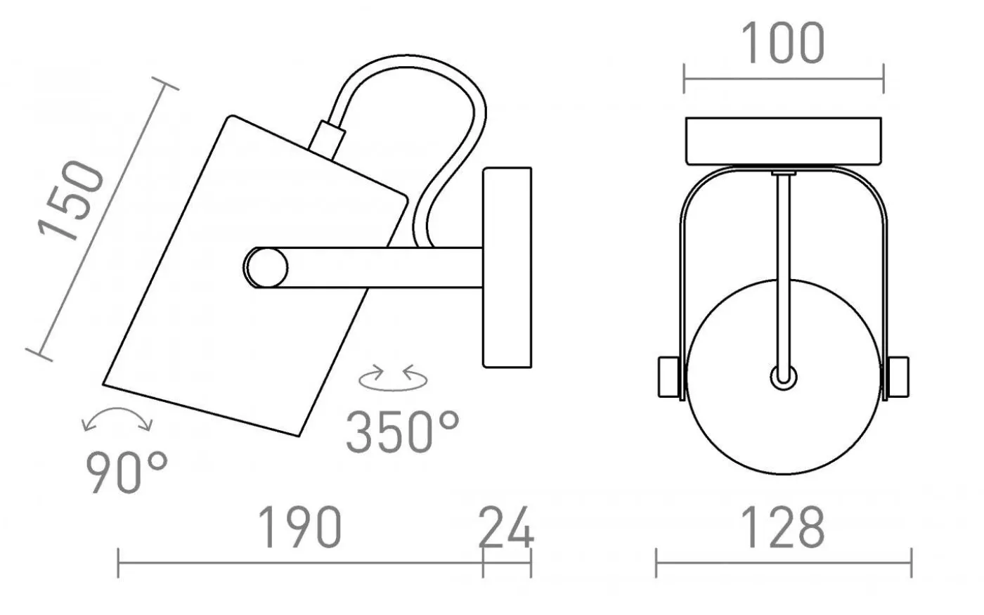 Haren Vägglampa Koppar/Svart