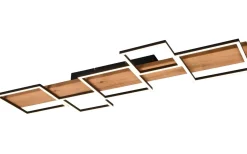 Harper Plafond LED 115cm mattsvart/trä