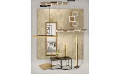 Harper Plafond LED 115cm mattsvart/trä