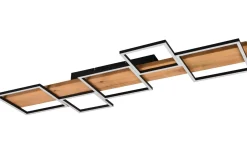 Harper Plafond LED 115cm mattsvart/trä