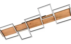 Harper Plafond LED 115cm mattsvart/trä