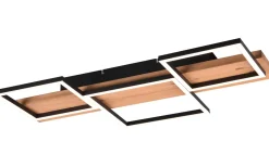 Harper Plafond LED 65cm mattsvart/trä