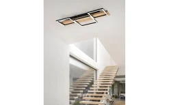 Harper Plafond LED 65cm mattsvart/trä