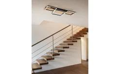 Harper Plafond LED 65cm mattsvart/trä