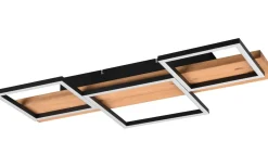 Harper Plafond LED 65cm mattsvart/trä