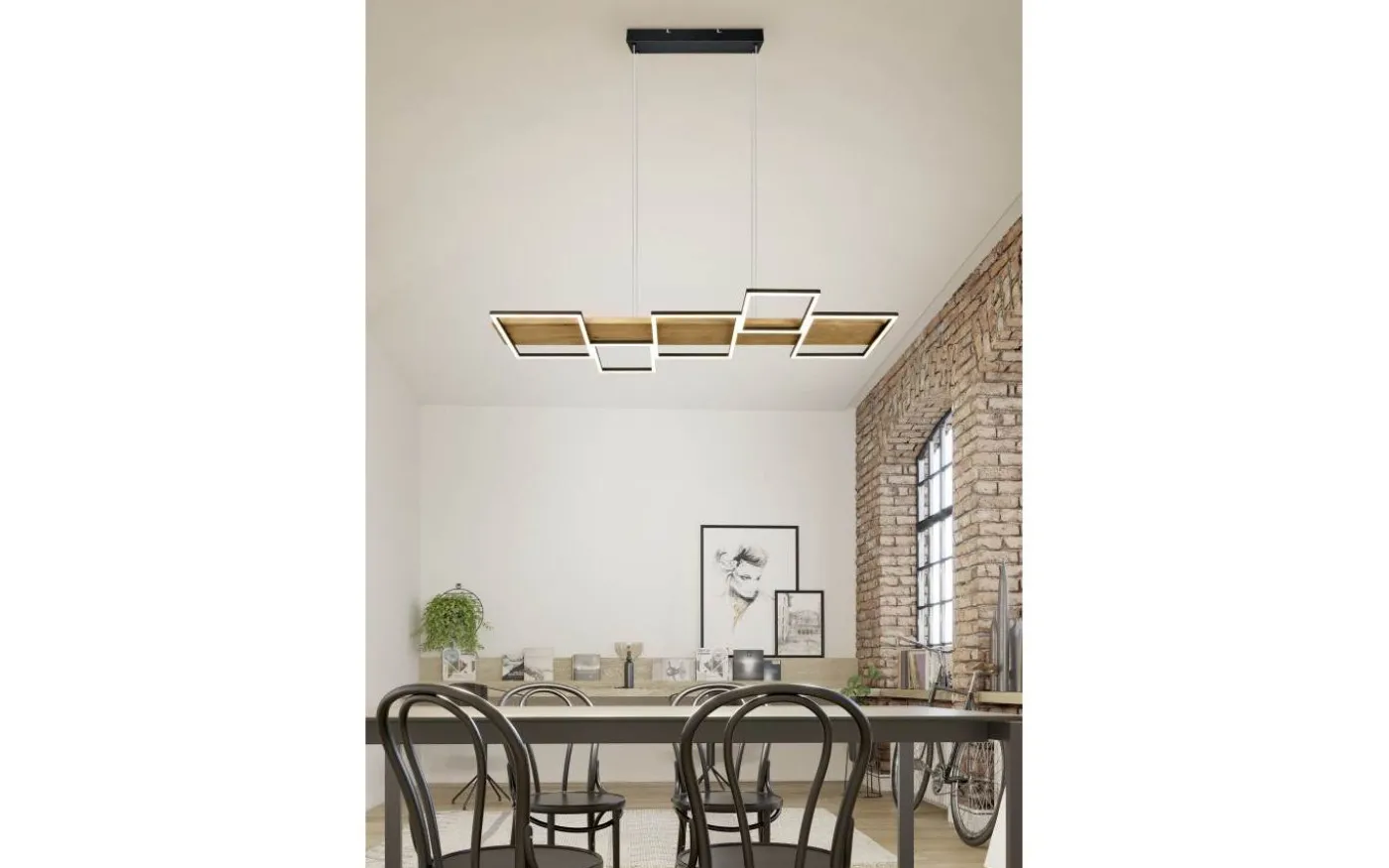 Harper Takpendel LED matt svart/trä