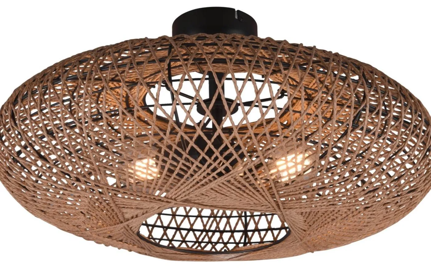 Hedda Plafond 2xE27 matt svart/sisal