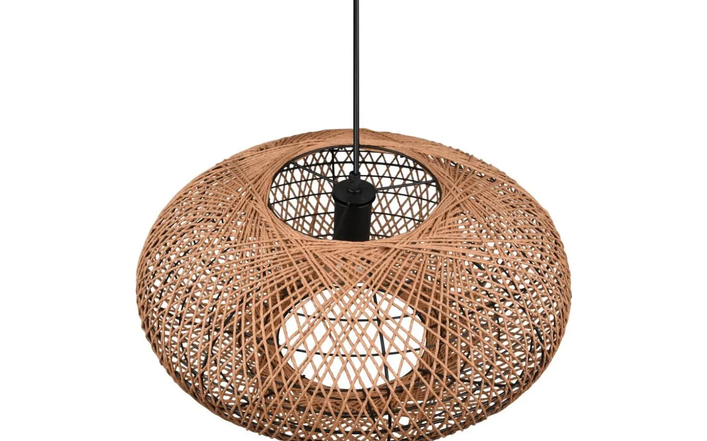 Hedda Takpendel 52cm E27 matt svart/sisal