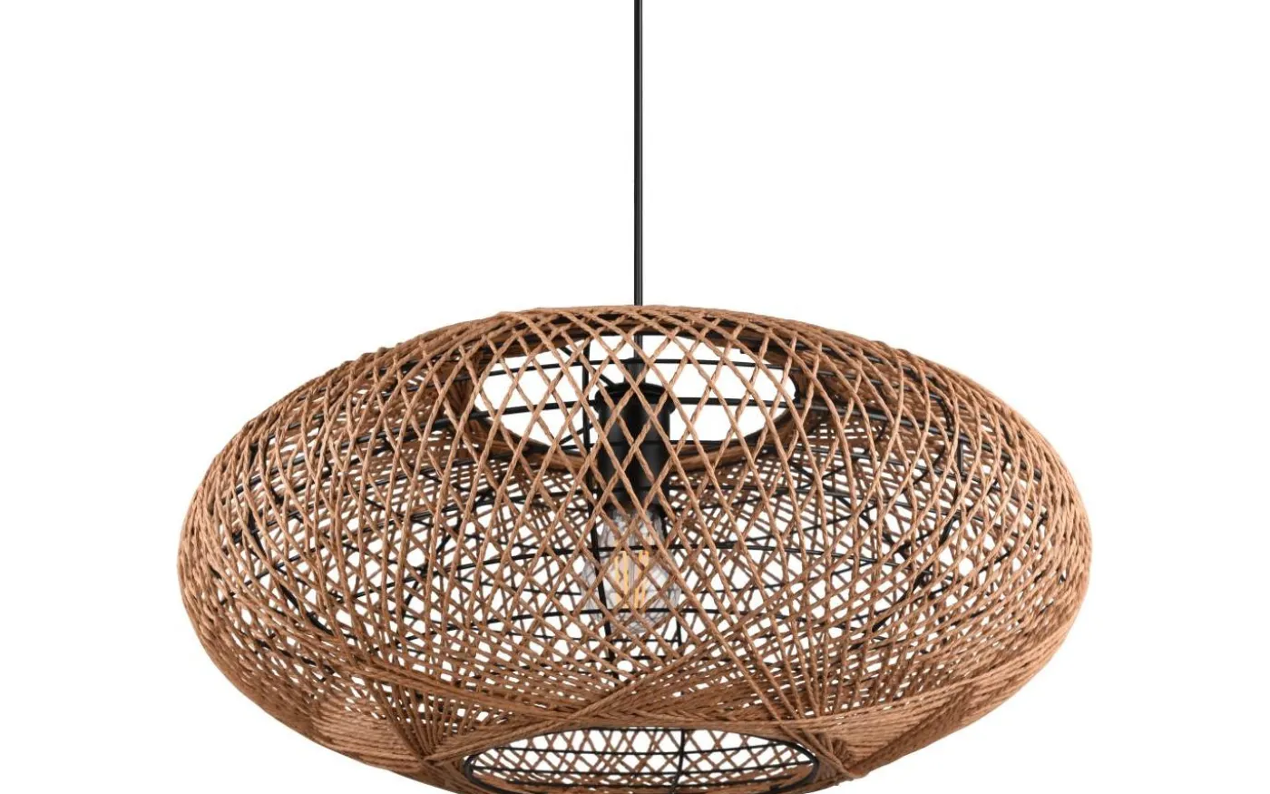 Hedda Takpendel 52cm E27 matt svart/sisal