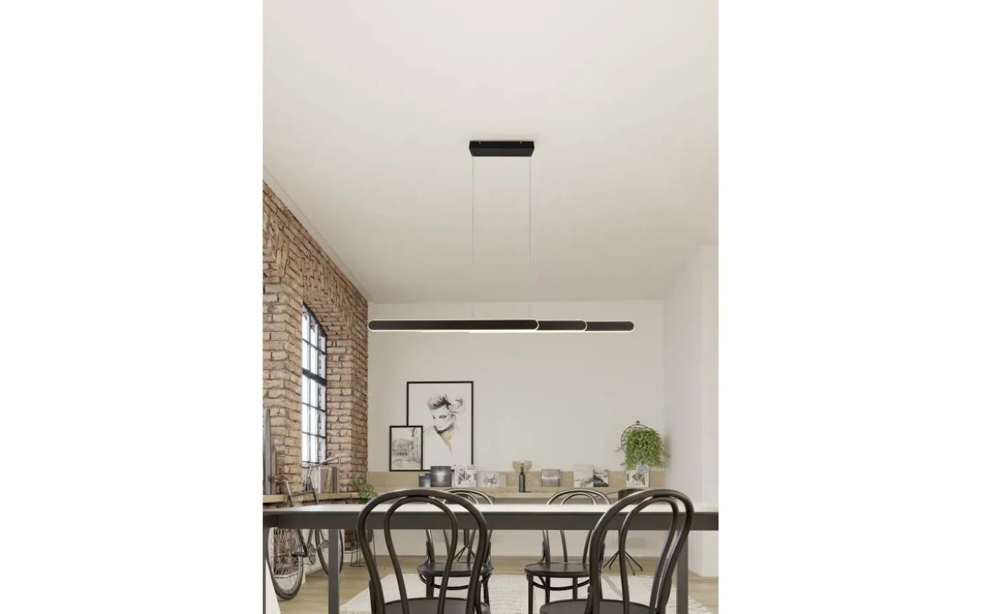 Helios Takpendel LED 82,5-130cm mattsvart