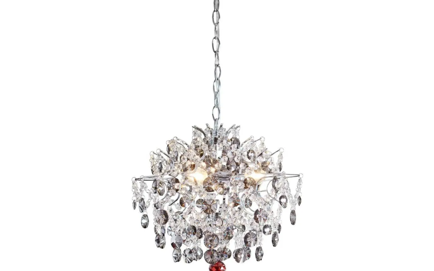 Hidden Gem Kristallkrona 40cm 3L Krom/Klar/Rökfärgad