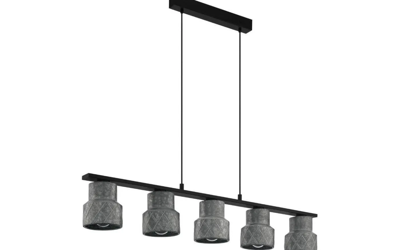 Hilcott Taklampa 116cm 5L Svart/Grå