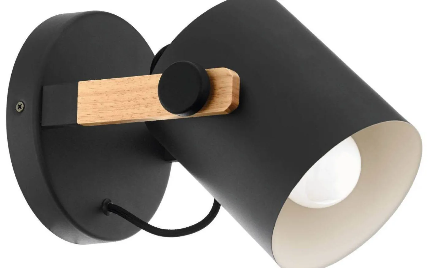 Hornwood Vägglampa Svart/Trä