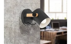 Hornwood Vägglampa Svart/Trä