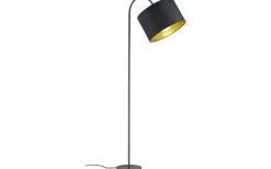 Hostel Golvlampa curve E27 matt svart/guld