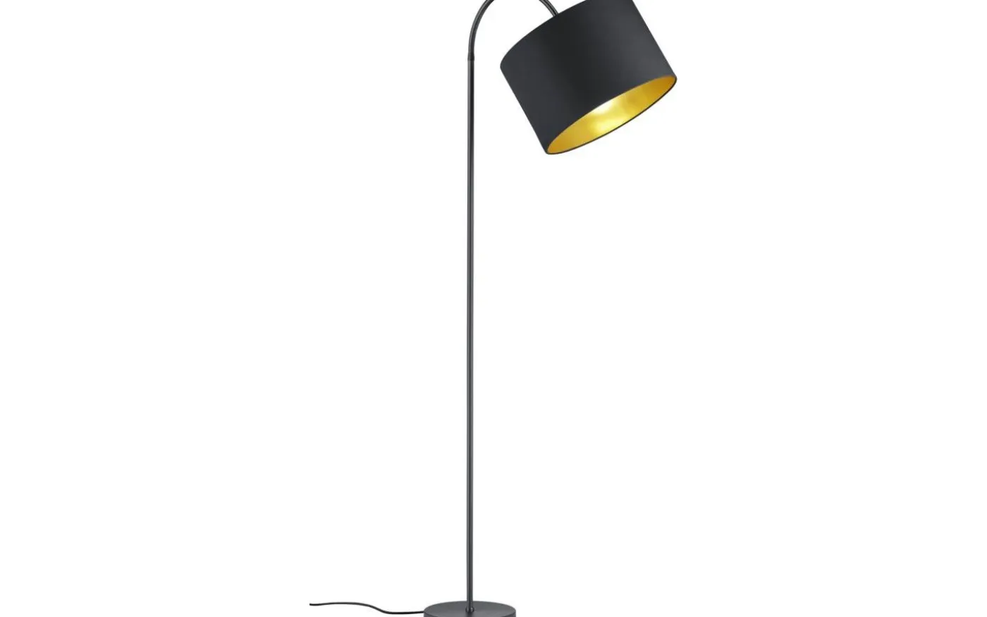 Hostel Golvlampa curve E27 matt svart/guld