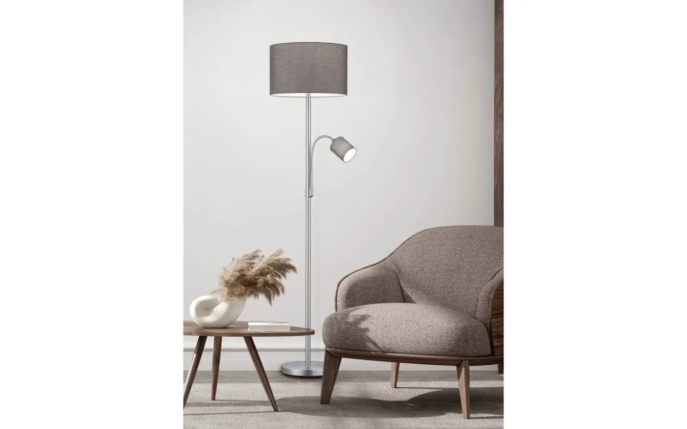 Hotell Golvlampa E27+E14 grå