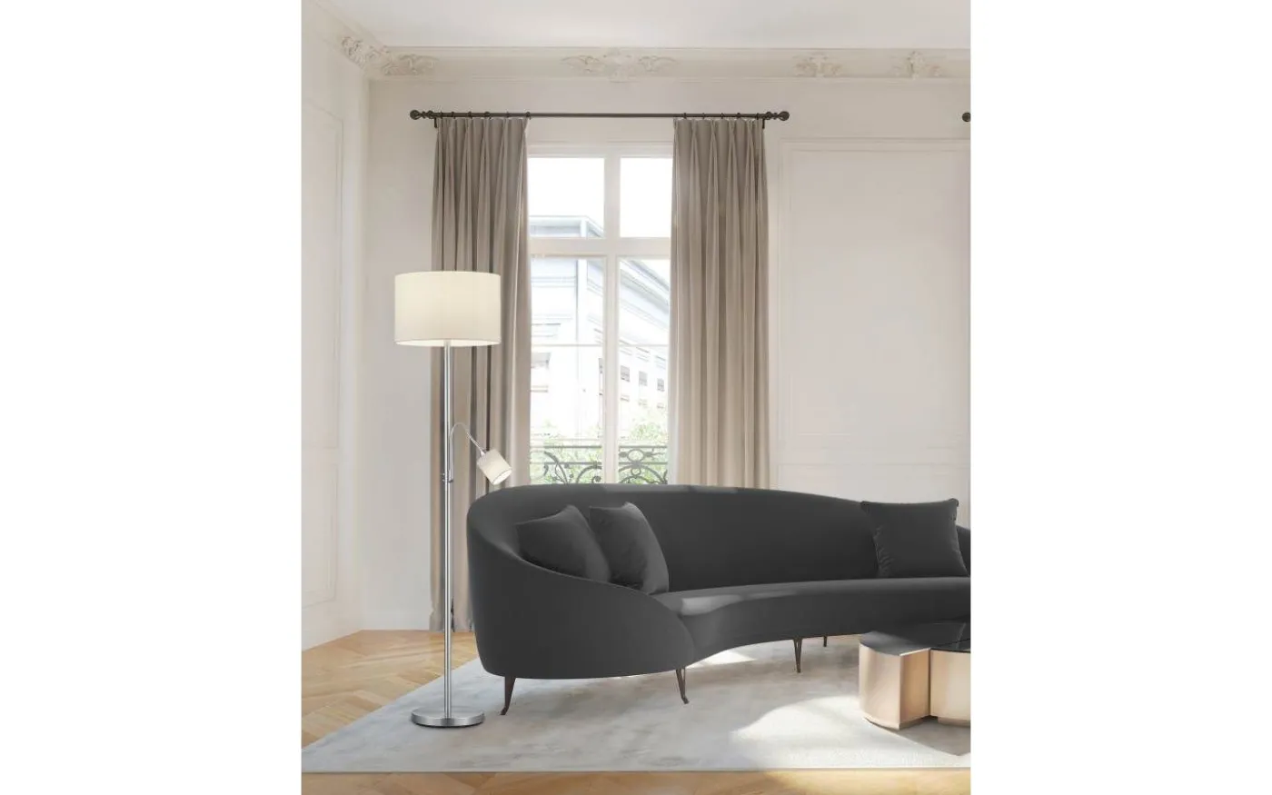 Hotell Golvlampa E27+E14 vit