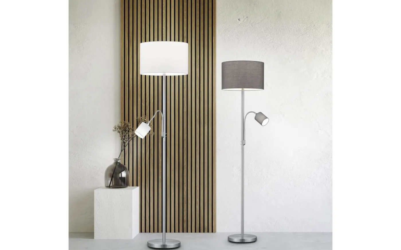 Hotell Golvlampa E27+E14 vit