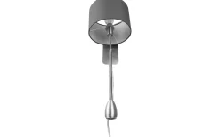 Hotell Vägglampa med läslampa E14 + LED grå