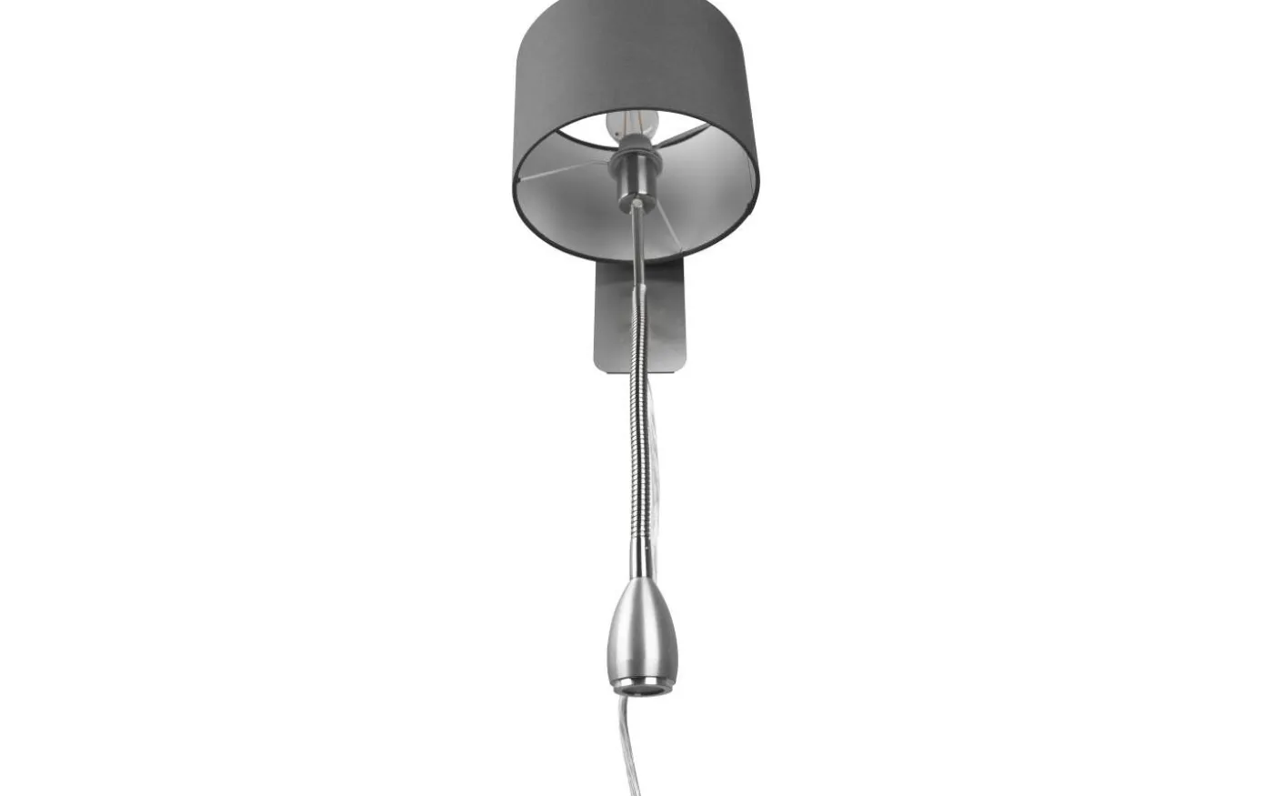 Hotell Vägglampa med läslampa E14 + LED grå