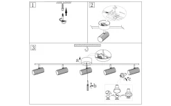Hubble Takspotlight 120cm Borstad Mässing