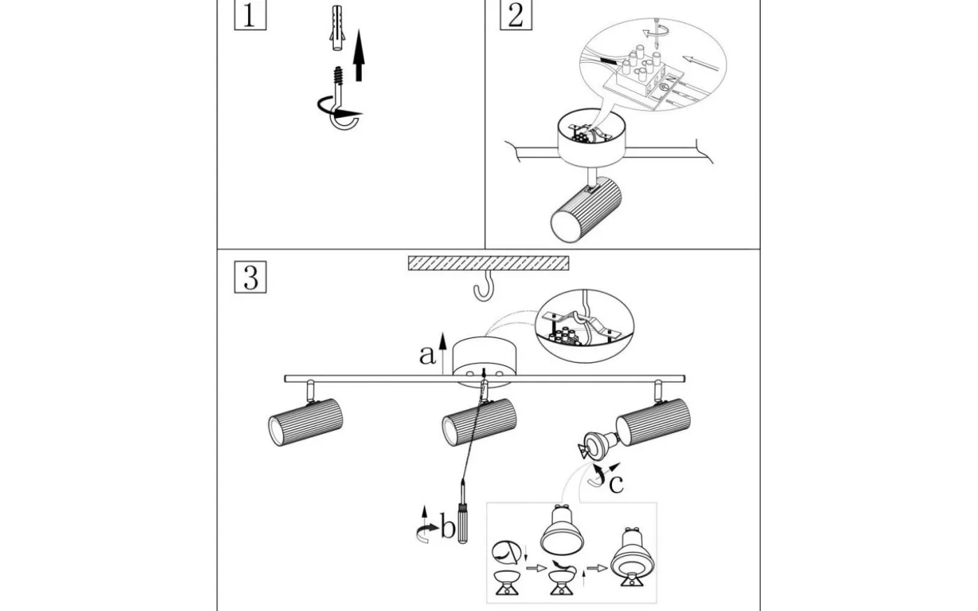 Hubble Takspotlight 3L 80cm Svart