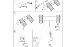 Hubble Vägglampa 2L 35cm Svart