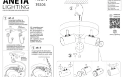 Hugin Takspotlight 25cm Svart