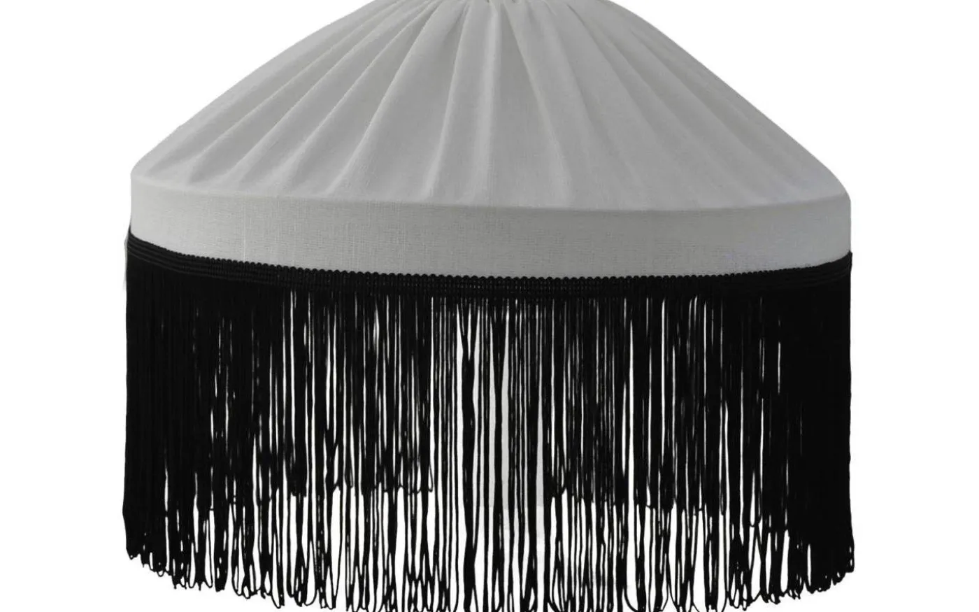 Ingela Lampskärm Ø35cm Vit med Svart Frans